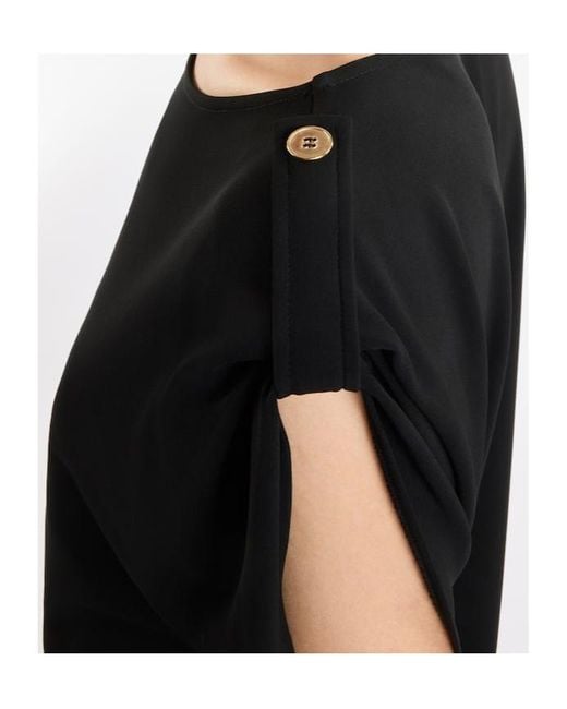 Fay Black Cap Sleeve Top