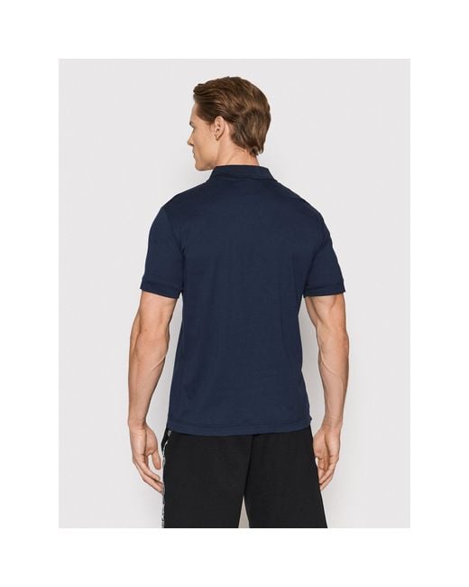 EA7 Blue Logo Short-Sleeved Polo Shirt for men
