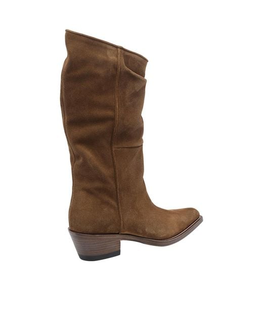 Khaite Brown Clive Mid-Heel Boots