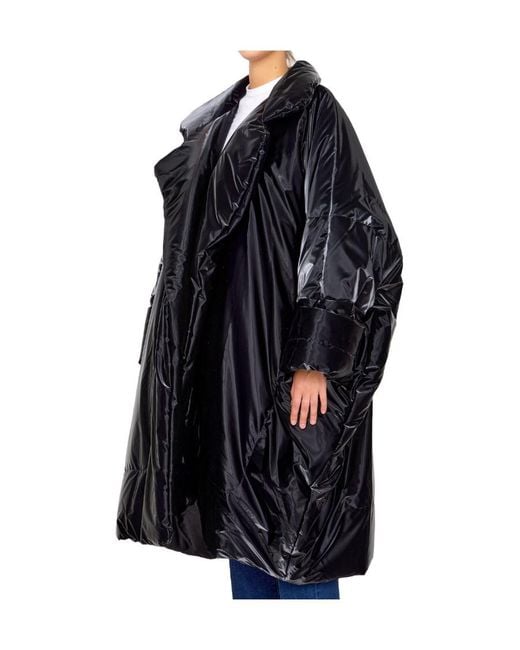 Saint Laurent Black Lacquered-Effect Oversized Down Jacket