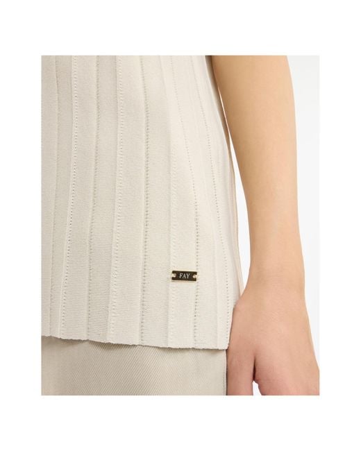 Fay White Boat Neck Knitwear