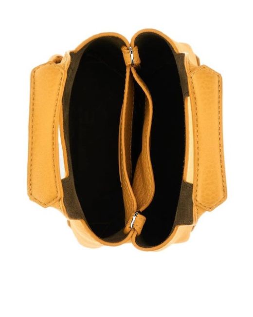 Hogan Orange Logo Embossed Top Handle Bag