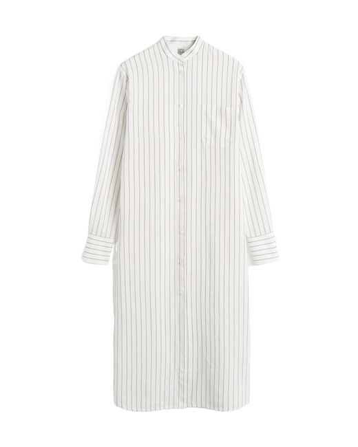 Totême White Totême Long-Sleeved Striped Shirt