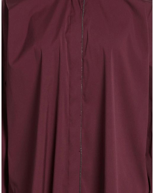 Brunello Cucinelli Purple Solid Colour Shirts Blouses
