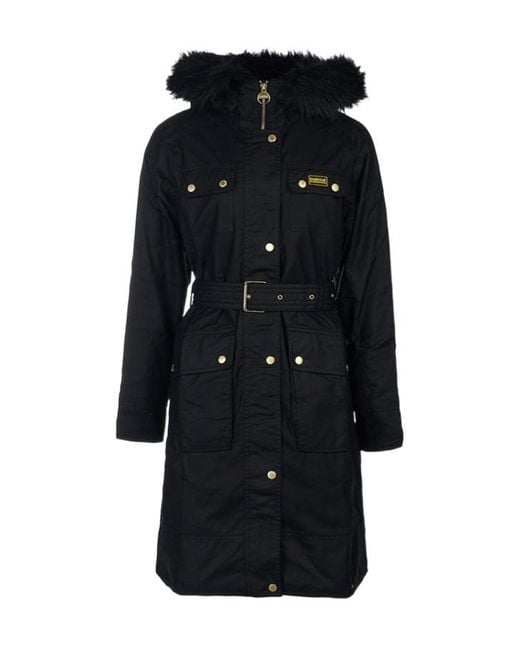 Barbour Black Logo Long-Sleeved Coat