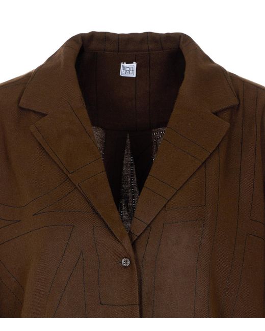 Totême Brown Totême Long Sleeved Buttoned Shirt