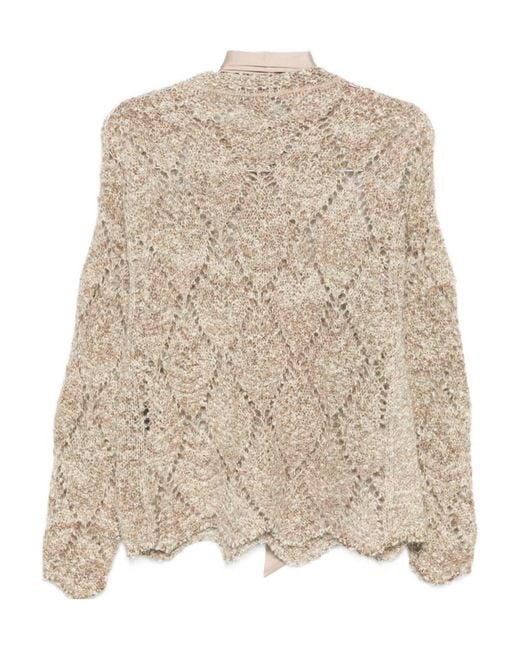 D.exterior Natural Diamond Pattern Sweater