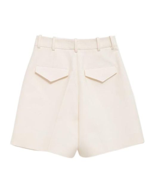 Jil Sander Natural Wide Leg Tailored Shorts