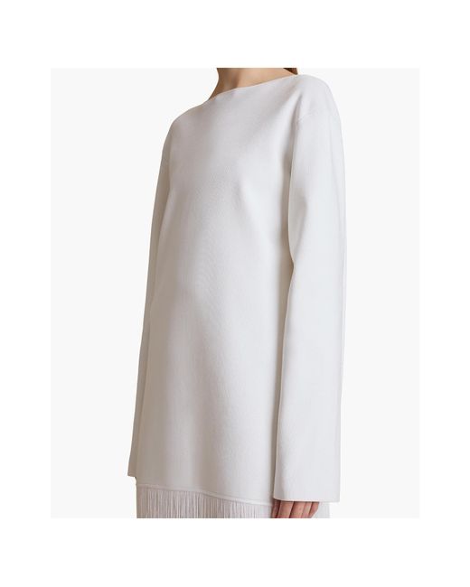 Khaite White Paley V-Back Maxi Dress