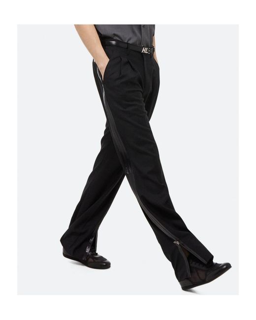 Helmut Lang Black Zip-Detail Pleated Trousers for men