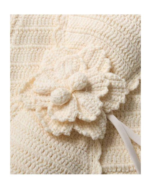 Zimmermann White Awaken Crochet Flower Bikini