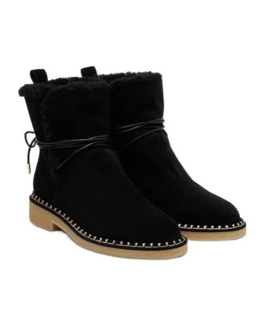 Aquazzura Black Trimmed Suede Ankle Boots