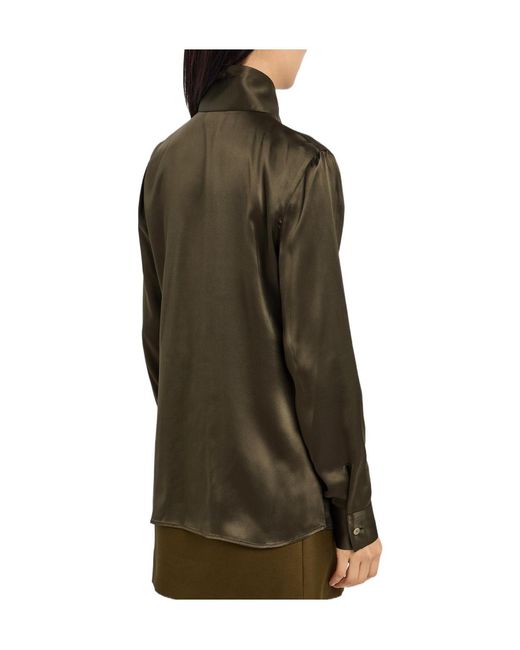 Khaite Green Solid Colour Silk Shirt