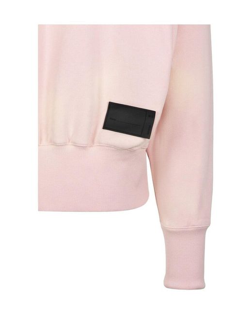 we11done Pink Logo Sports Sweater for men