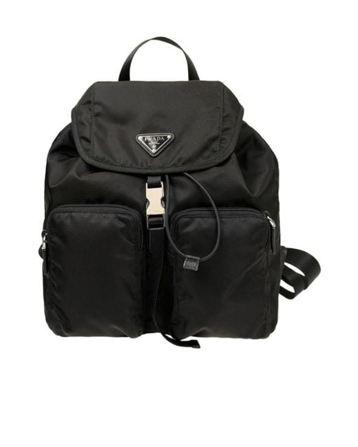 Prada Black Logo Backpack