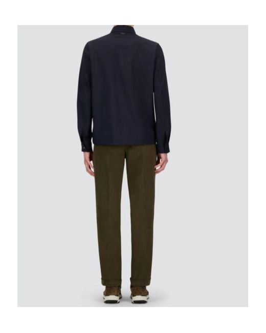 Herno Green Pleated Cuffed Trousers for men