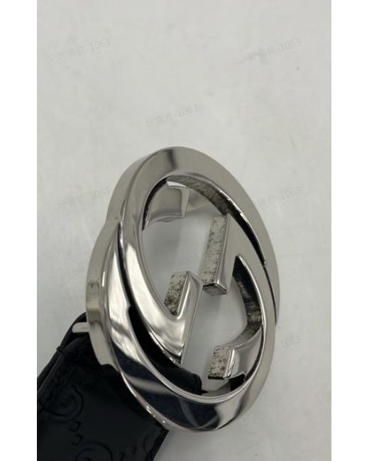 Gucci Black Gg Supreme Buckle Belt for men