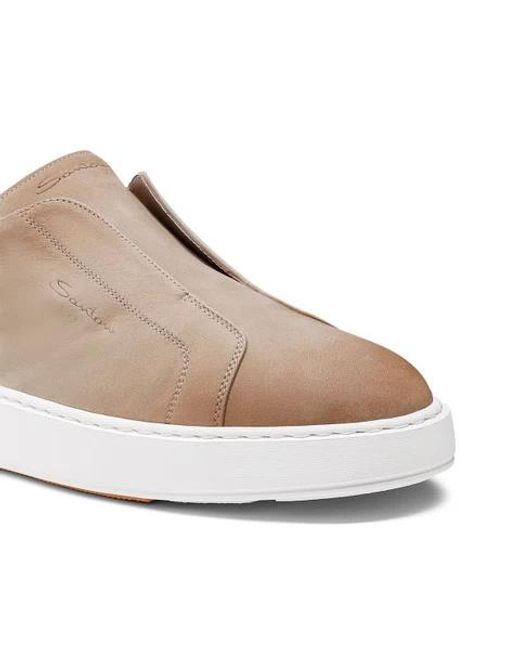 Santoni Brown Victory Slip-On Sneakers for men