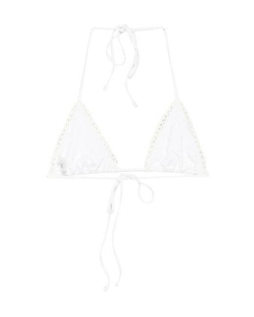 Frankie's Bikinis White Lace-Up Bikini