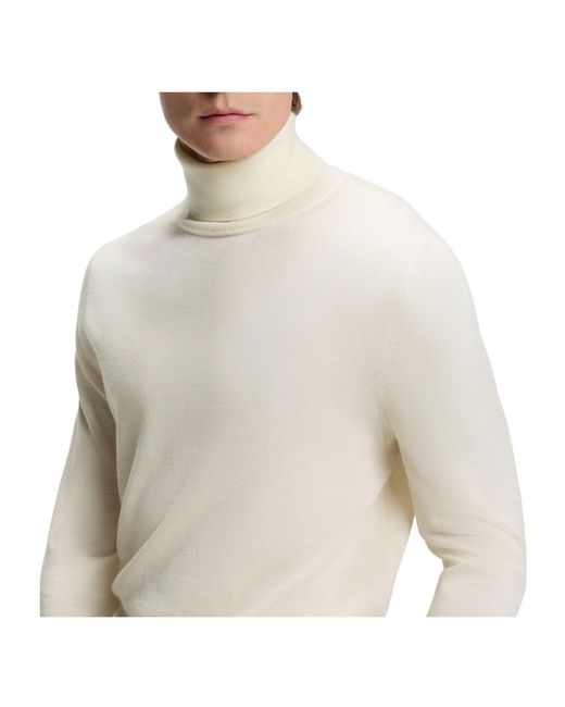 Boss White X Beckham Rollneck Cashmere Sweater for men