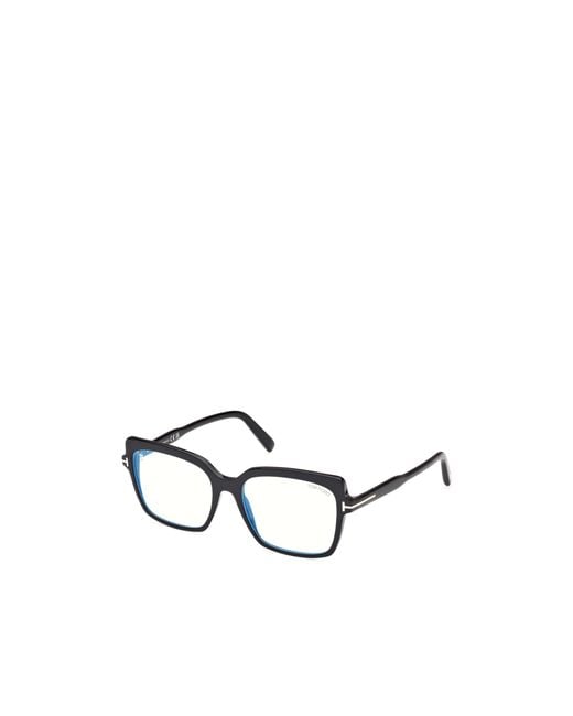 Tom Ford White Eyewear Butterfly Frame Glasses