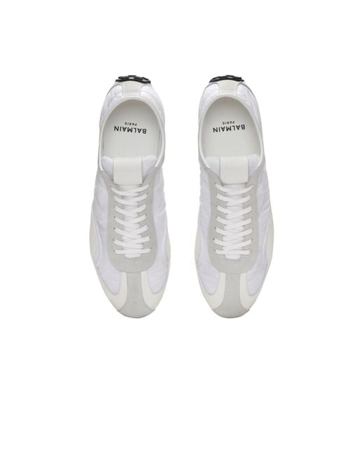 Balmain White Racing Low Trainers for men