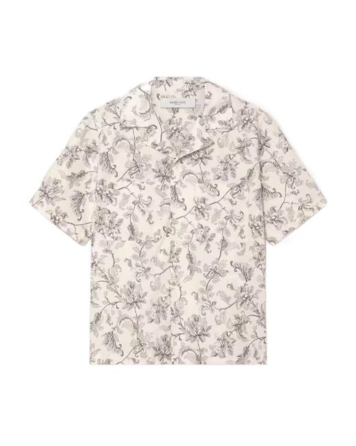 Golden Goose Deluxe Brand White Floral Printed Shirt for men