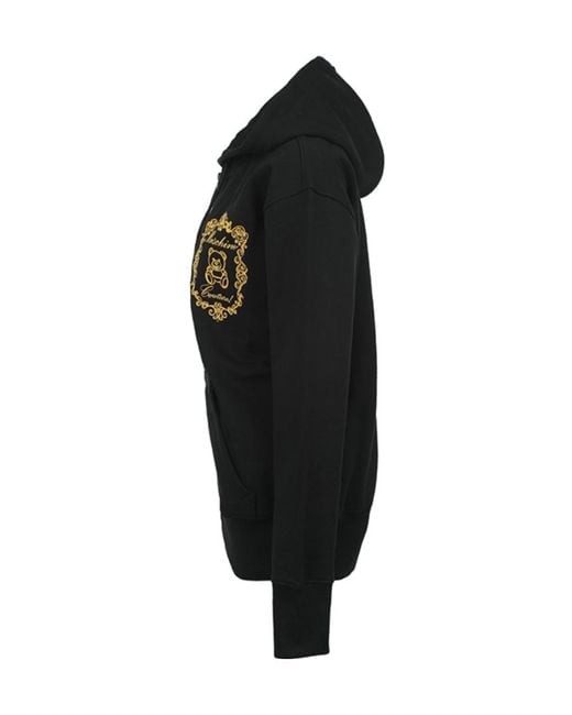 Moschino Black Logo-Patch Hoodie