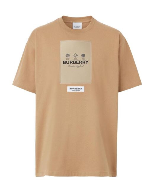 Burberry Natural Appliqué Logo Short-Sleeved T-Shirt for men