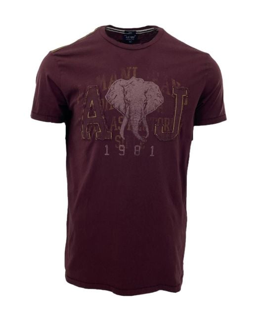 Armani Jeans Purple Item O-Neck Short-Sleeved T-Shirt for men