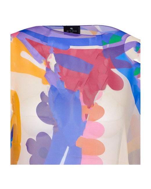 Etro Blue Printed Top