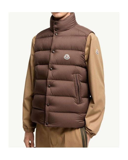 Moncler Brown Tibb Down Vest for men