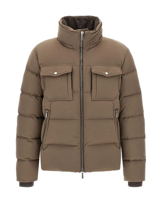 Moorer Brown Long-Sleeved Cotton Jacket for men