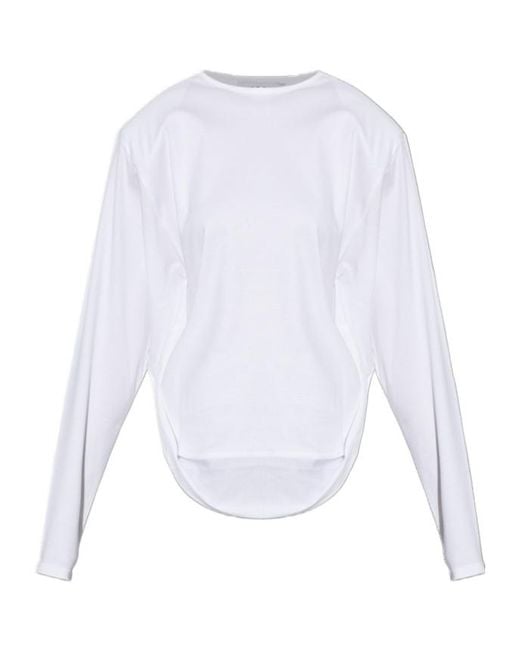 IRO White Arum Ruffled Long-Sleeve T-Shirt