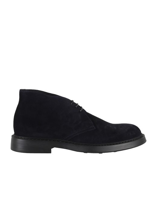 Doucal's Blue Round Toe Ankle Boots for men