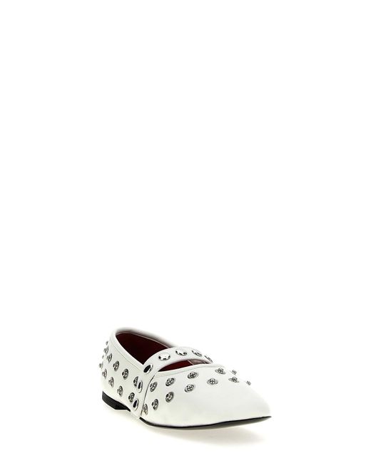 Stella McCartney White Ryder Popper-Studded Ballet Flats