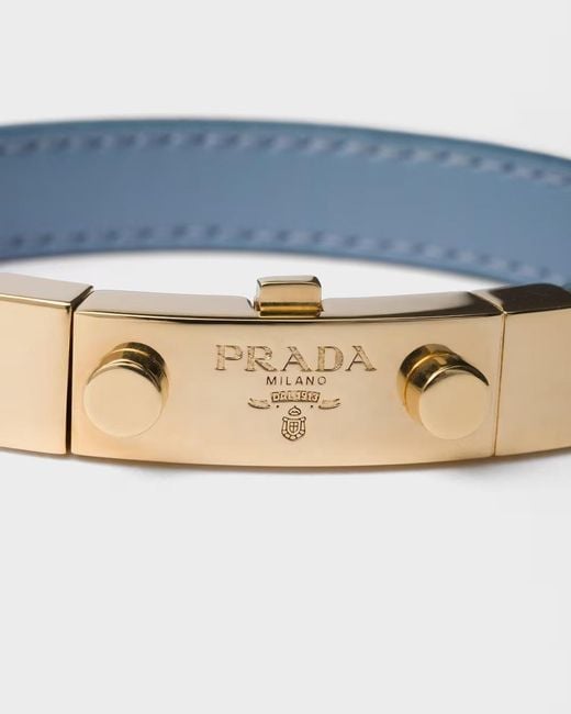Prada Blue Saffiano Leather Bracelet