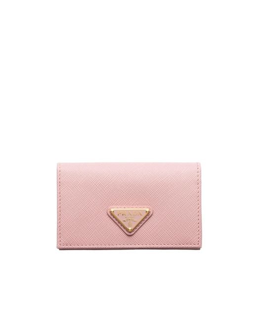 Prada Pink Logo Card Holder