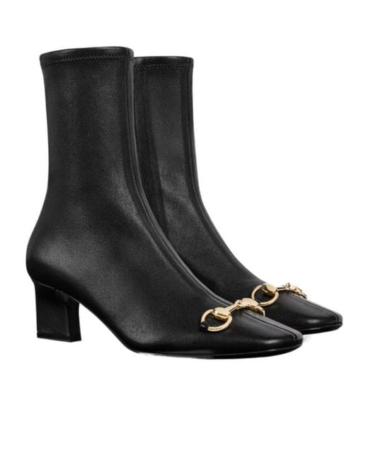 Gucci Black Signora Square Toe Boots