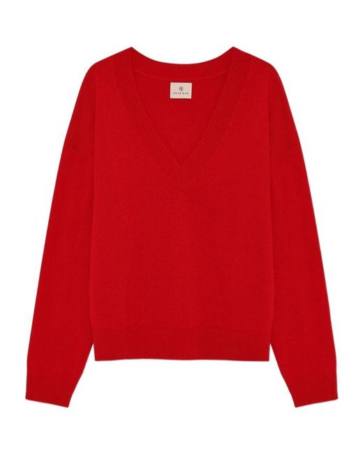 Anine Bing Red Long-Sleeved Knitwear