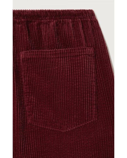American Vintage Red Padow Corduroy Drawstring Shorts