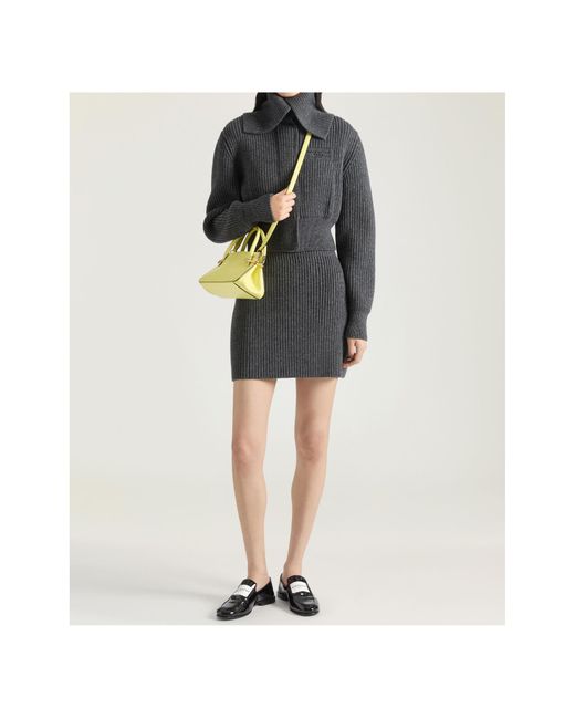 Givenchy Gray Maxi Stand-Up Collar Knitted Jacket