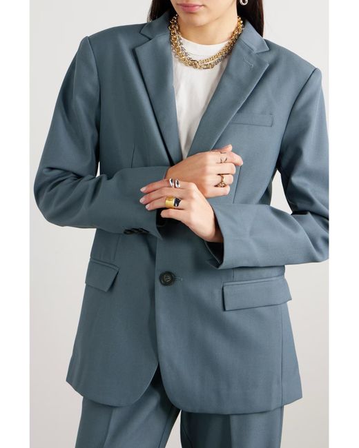 St. Agni Blue Carter Long-Sleeved Suit Jacket