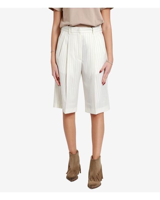 MSGM White Pinstripe Suit And Shorts