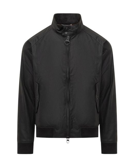 Barbour Men's Black X Baracuta G4 Wax-Coated Zipped Jacket