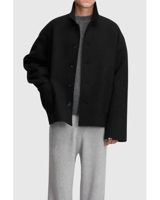 Extreme Cashmere Black Single-Breasted Coat for men
