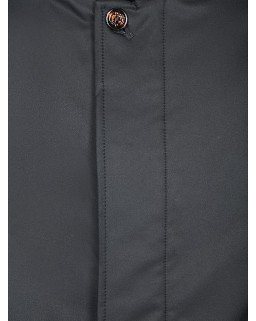Moorer Blue Padded High Collar Coat for men