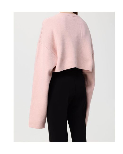 Totême Pink Buttoned Round-Neck Cardigan