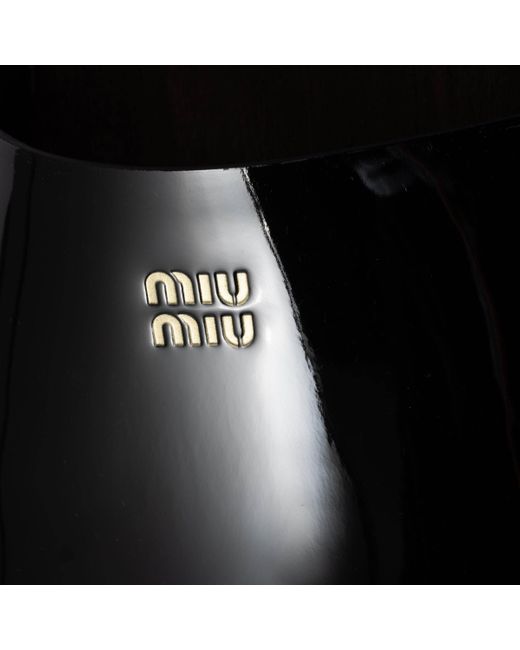Miu Miu Black Patent Leather Clogs
