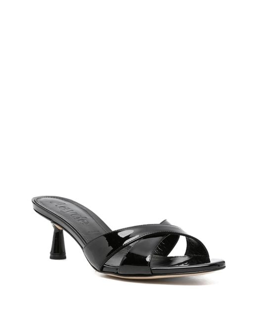 Aeyde Black Criss-Cross Leather Sandals